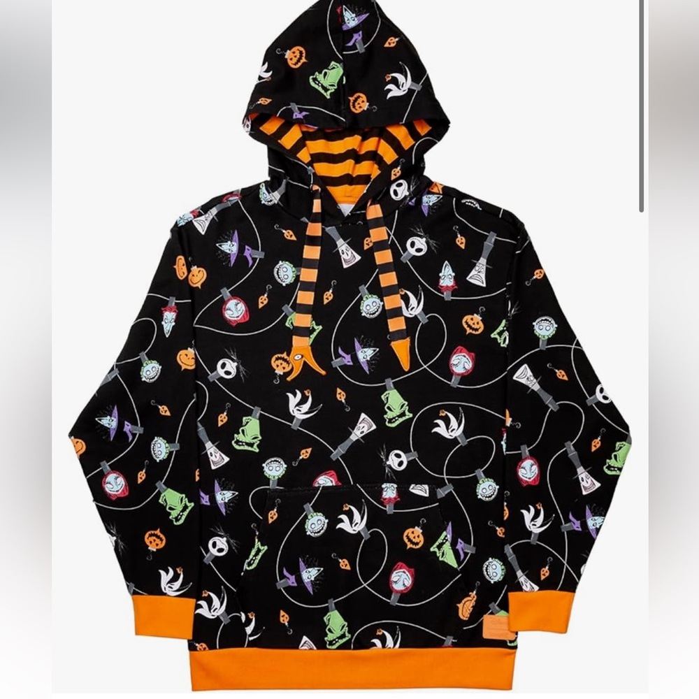 Disney Loungefly The Nightmare Before Christmas Tree String Lights Hoodie XL
